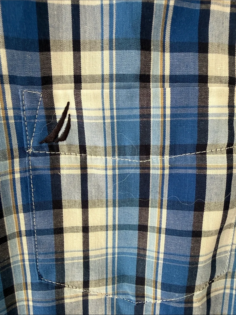 Nautica Boys Blue Plaid Button-Down Shirt Size 20
